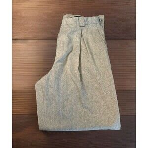 BACHRACH Men's 33 X 32 GRAY Micro Polyester Pleated Front Cuffed Dress Pants